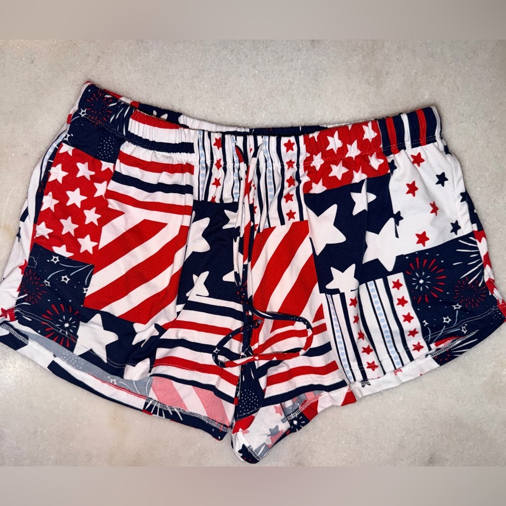 Women’s Red White & Blue Star Print Shorts